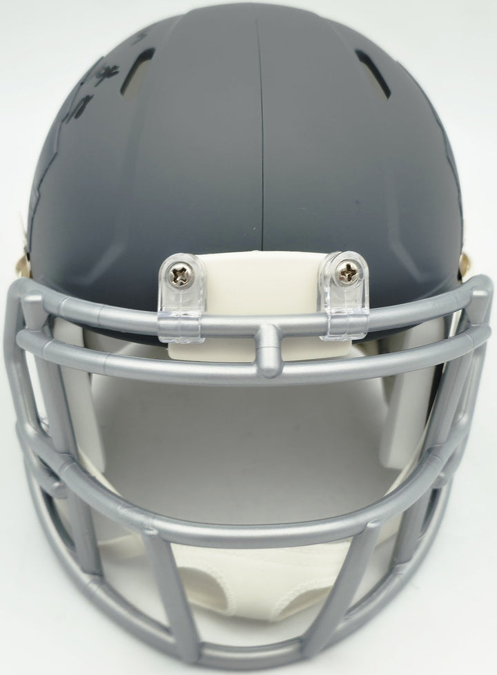 Brian Urlacher Signed HOF Slate Gray Speed Mini Helmet "HOF 18" Beckett Witness
