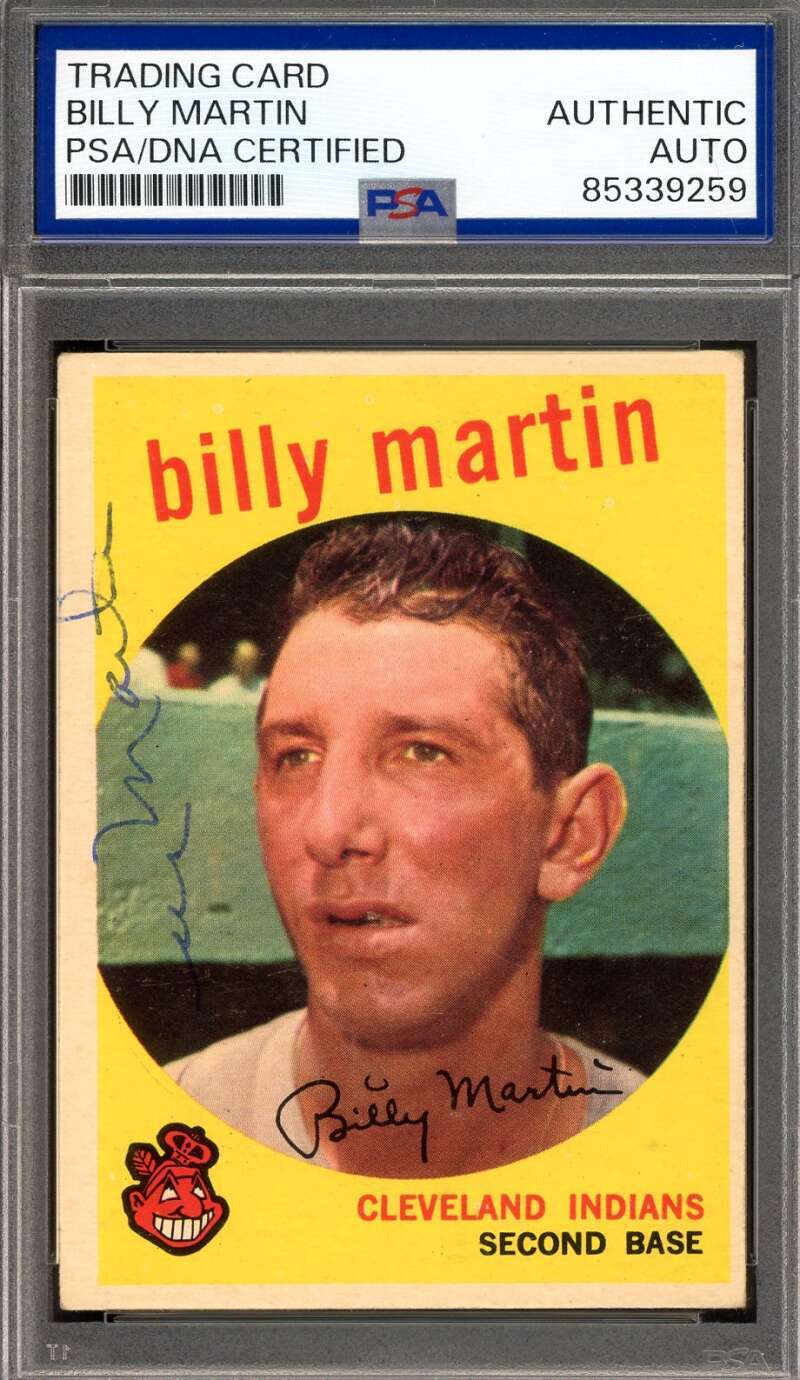 Billy Martin PSA DNA Vintage Signed 1959 Topps Autograph