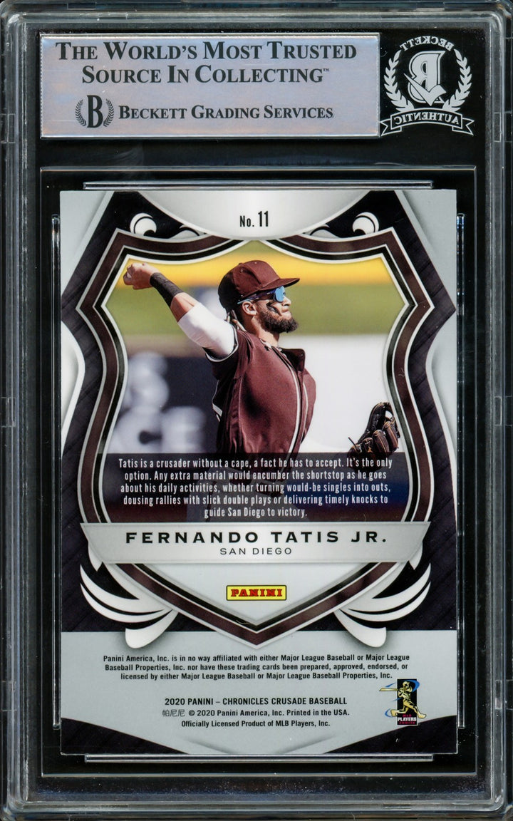 Fernando Tatis Jr. Signed 2020 Panini Chronicles Crusade Card #11 San Diego