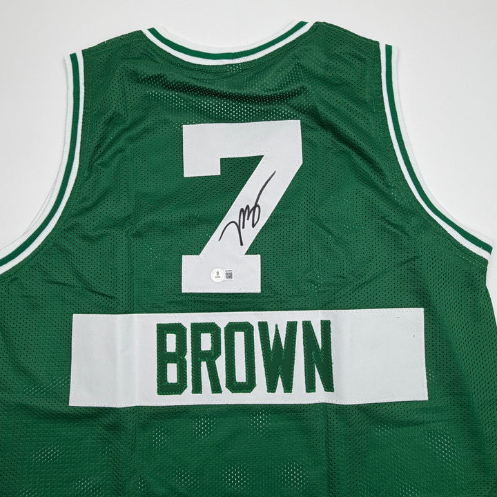 Autographed/Signed Jaylen Brown Boston Green City Edition Jersey Beckett BAS COA