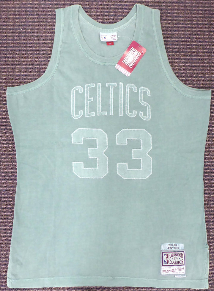 Celtics Larry Bird Auto Green Mitchell Ness Washed Out Swingman Jersey L Beckett