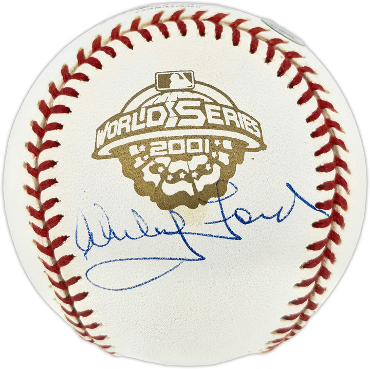 Whitey Ford Signed Official 2001 WS Logo MLB Baseball Yankees MLB & Steiner Holo