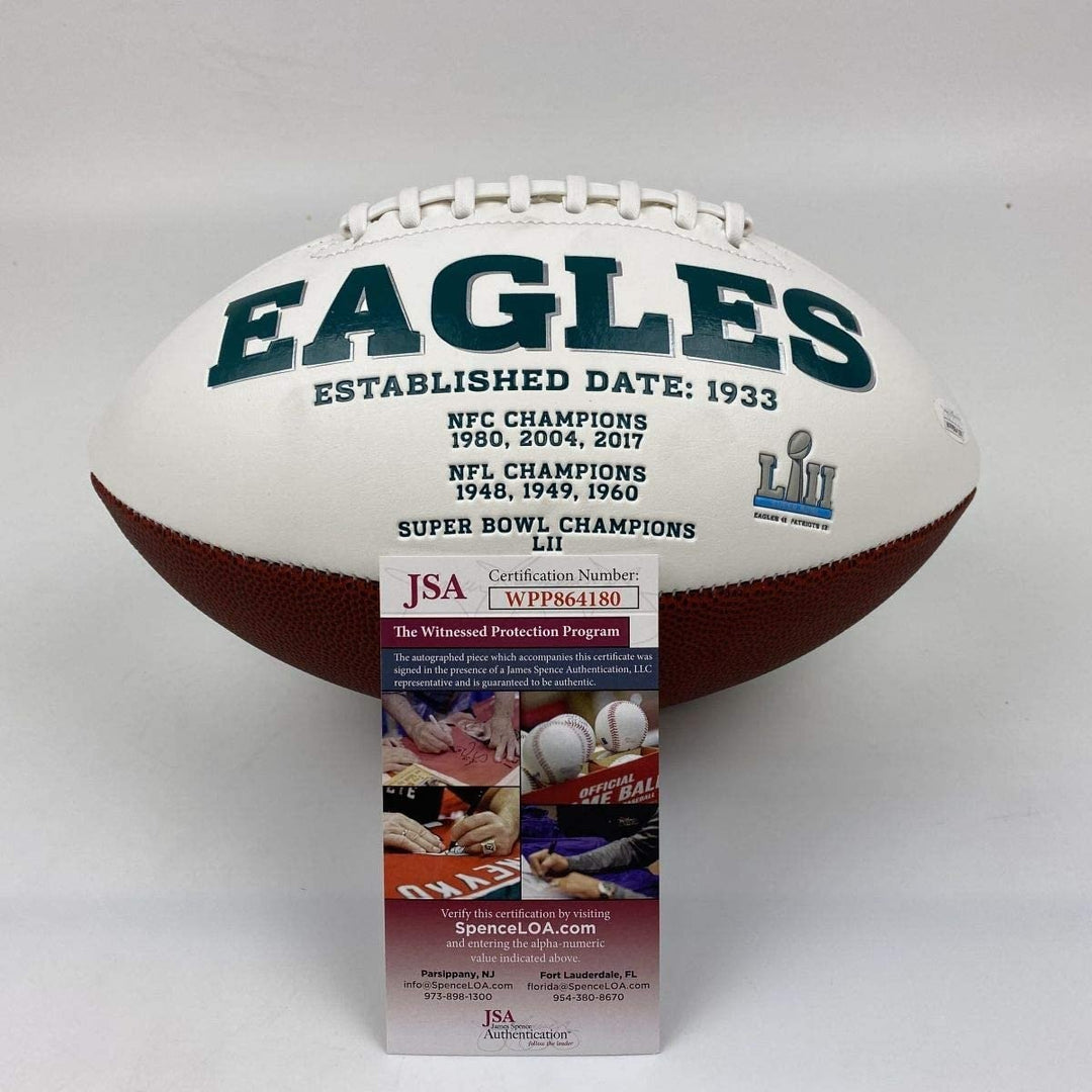 Autographed/Signed Jason Kelce Eagles Full Size F/S Logo Football PSA COA