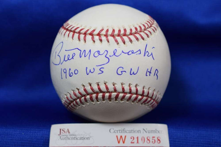 Bill Mazeroski JSA COA Autograph Major League OML Signed Baseball 1960 WS GW HR
