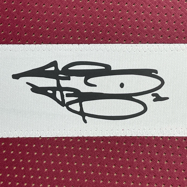 Framed Facsimile Autographed Johnny Manziel 33x42 Maroon Reprint Laser Jersey