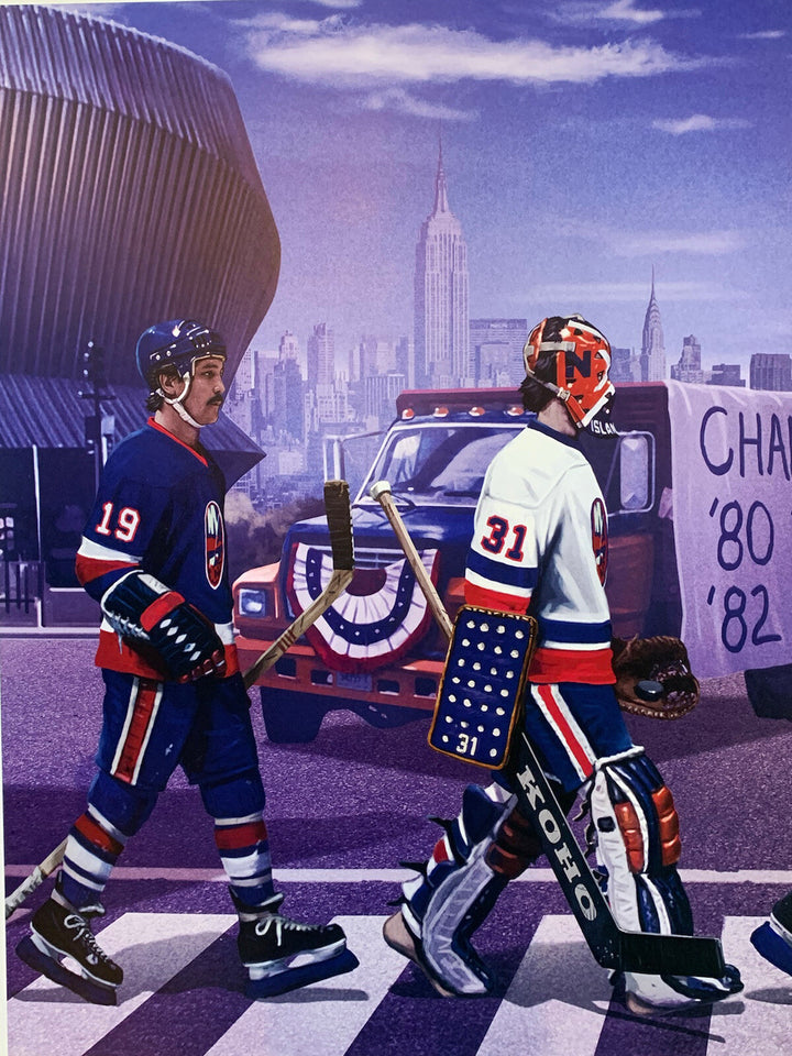 NY Islanders Nassau Coliseum Stanley Cup Litho Photo Framed Mike Bossy Trottier