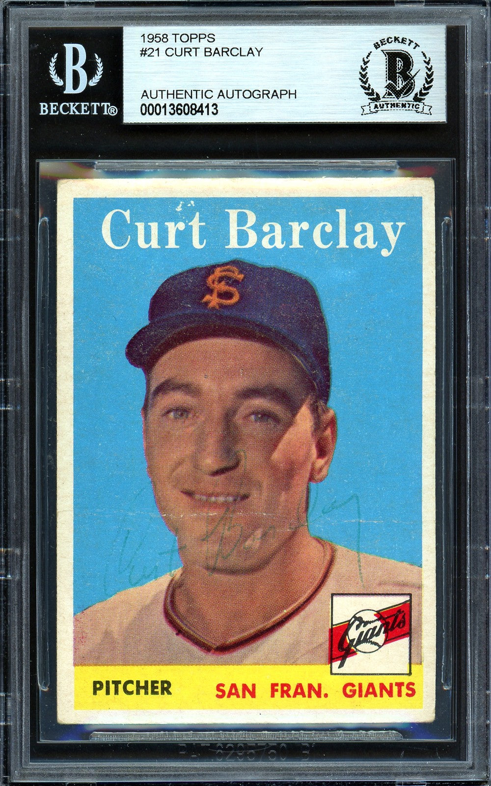 Curt Barclay Signed 1958 Topps Card 21 San Francisco Giants Beckett #13608413