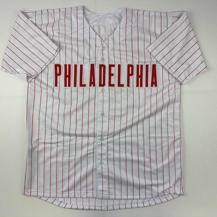 Autographed/Signed Jonathan Papelbon Philadelphia Pinstripe Jersey JSA COA