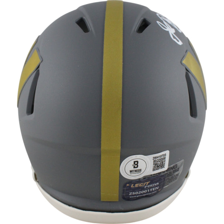 John Riggins Autographed Washington Commanders Slate Mini Helmet Beckett 49757