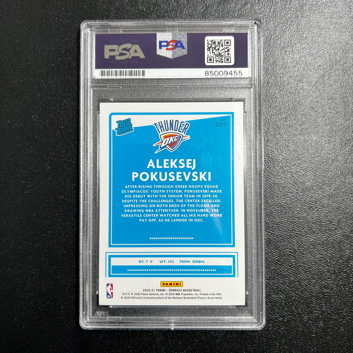 2020-21 Panini Donruss #209 Aleksej Pokusevski Signed Card AUTO PSA Slabbed RC T