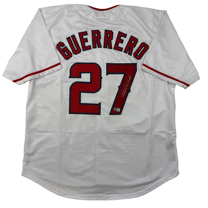 Autographed/Signed Vladimir Vlad Guerrero Los Angeles White Jersey BAS COA