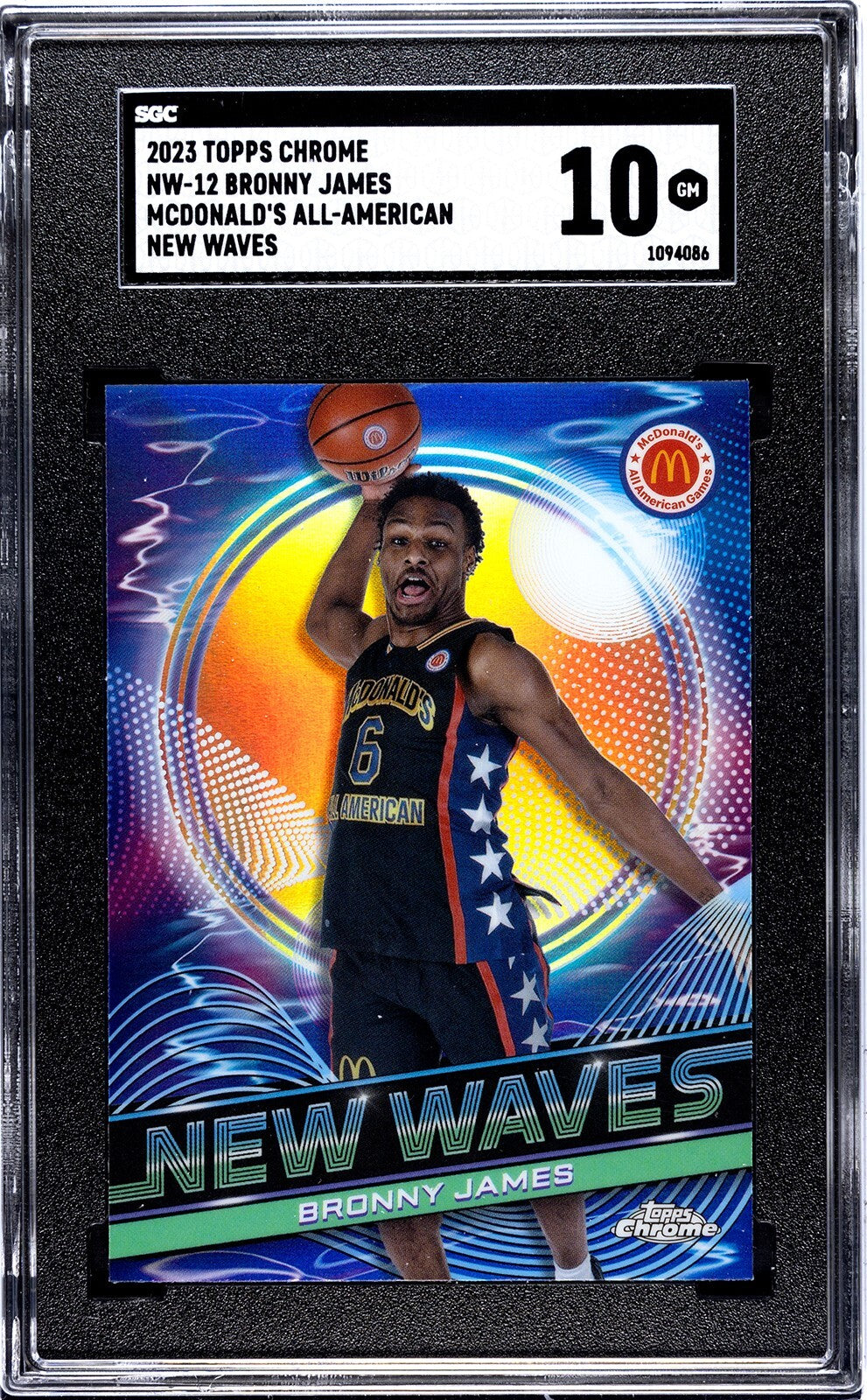 Bronny James 2023 Topps Chrome McDonald's AA Rookie Card- SGC Graded 10 Gem Mint