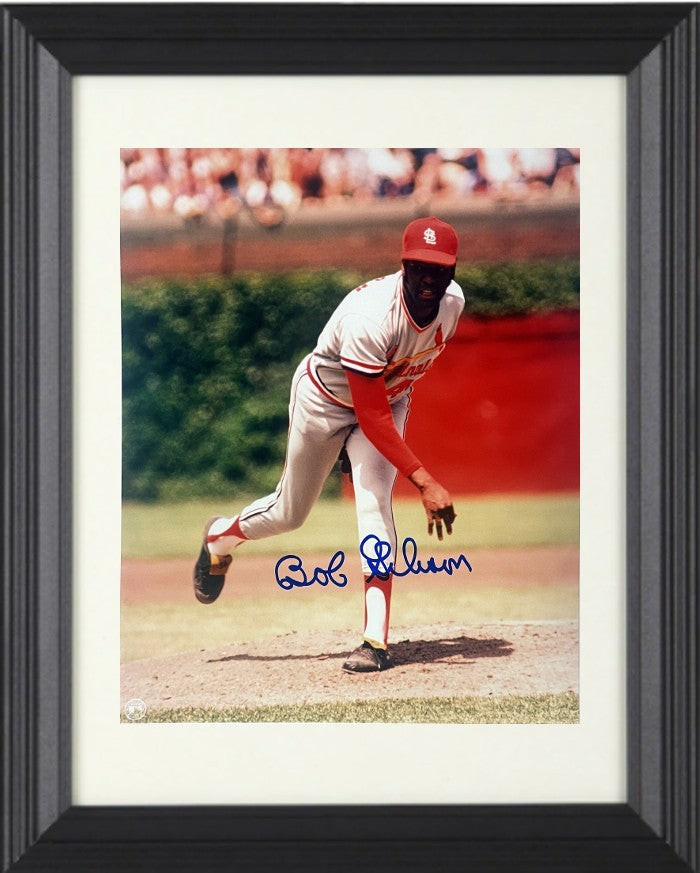 Bob Gibson signed St. Louis Cardinals 8x10 Photo Framed- Tuff Stuff COA/Ticket