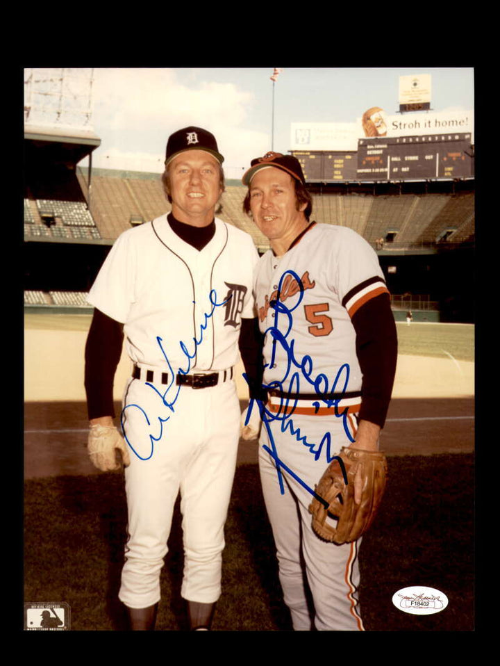 Al Kaline Brooks Robinson JSA Cert Signed  8x10 Photograph Autograph