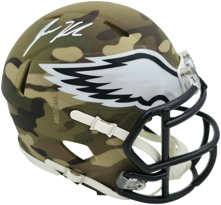 Jason Kelce Signed Philadelphia Eagles Camo Speed Mini Helmet PSA/DNA ITP