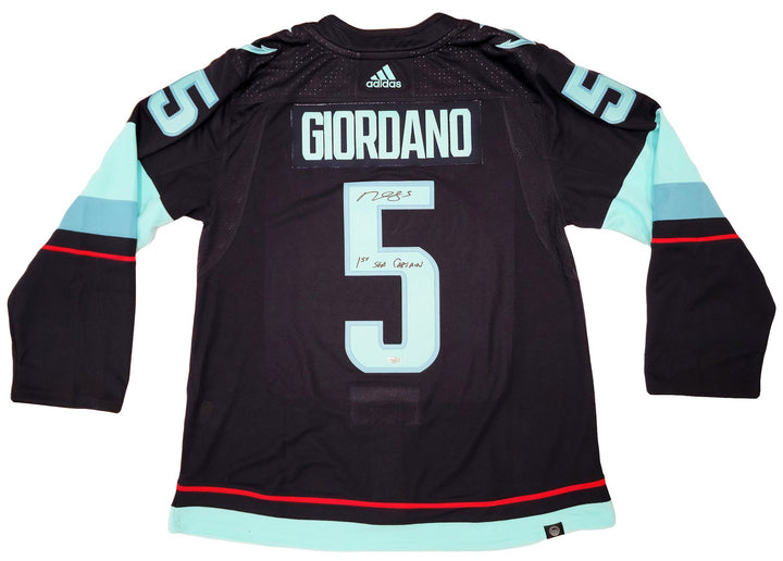 Kraken Mark Giordano Auto Navy Adidas Inaugural Jersey Size 54 "1st Sea Captain"