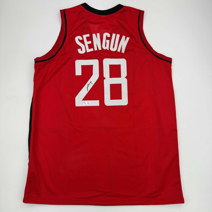 Autographed/Signed Alperen Sengun Houston Red Jersey Beckett BAS COA