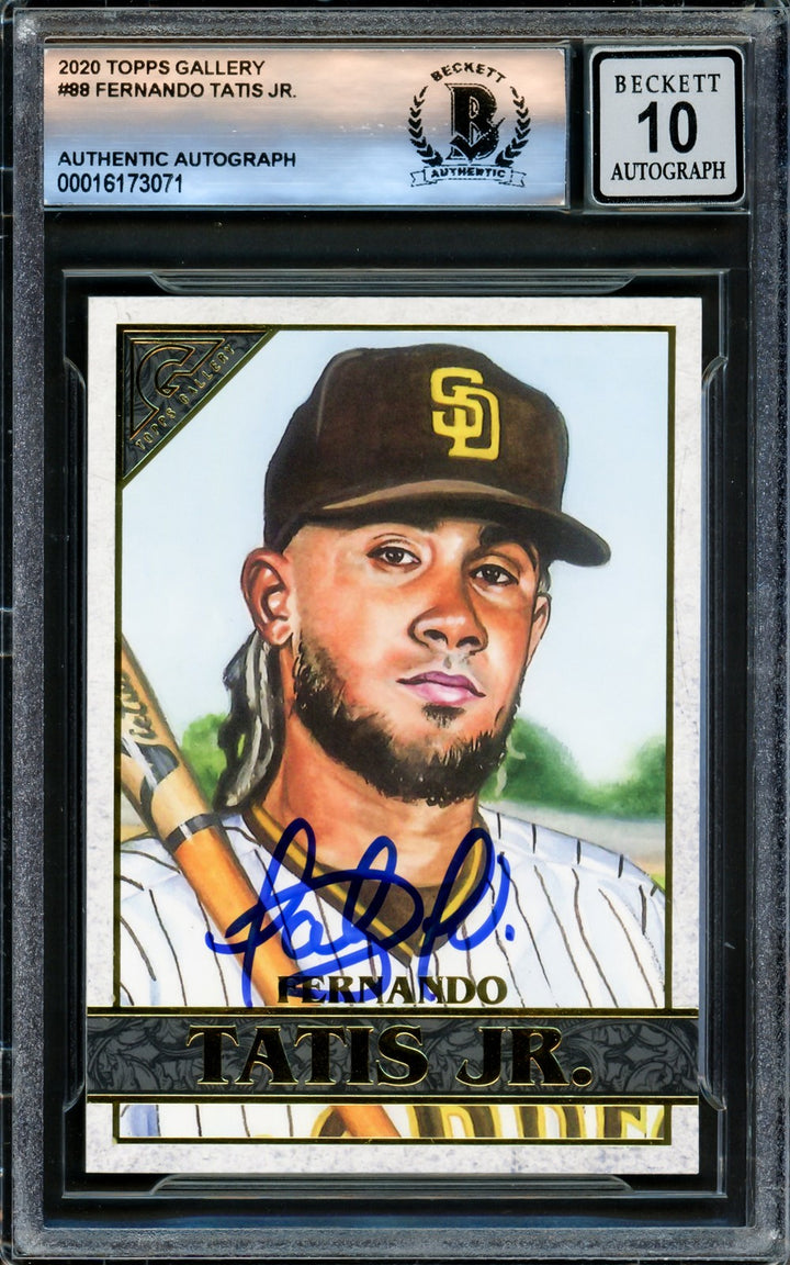 Fernando Tatis Jr. Signed 2020 Topps Gallery Card #88 San Diego Padres Auto 10