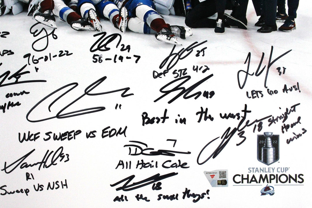 Colorado Avalanche Autographed/Signed Team (18) 16x20 Photo Insc. Fanatics 51025