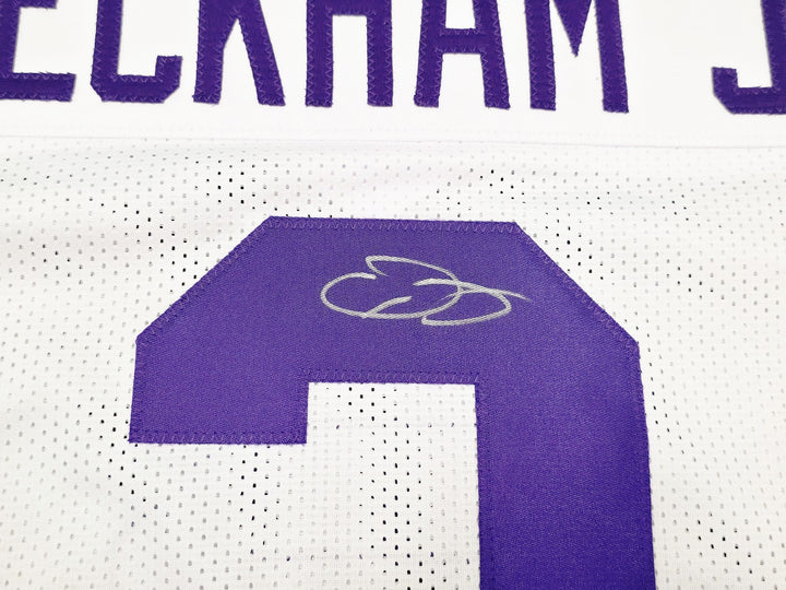 LSU Tigers Odell Beckham Jr. Signed White Jersey Beckett Wit