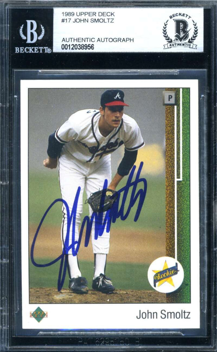 John Smoltz Beckett BAS Signed 1989 Upper Deck Rookie Autograph