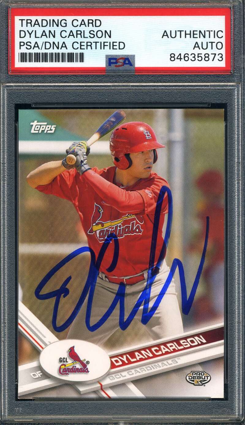 Dylan Carlson PSA DNA Signed 2017 Topps Autograph