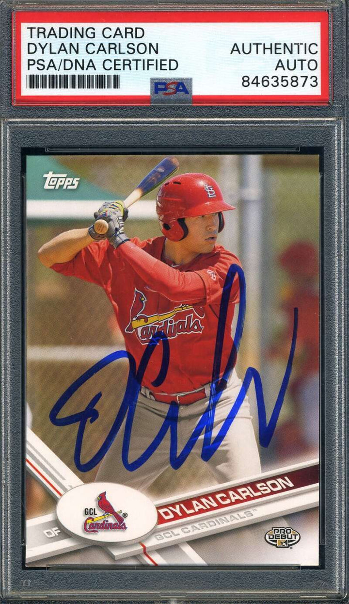 Dylan Carlson PSA DNA Signed 2017 Topps Autograph