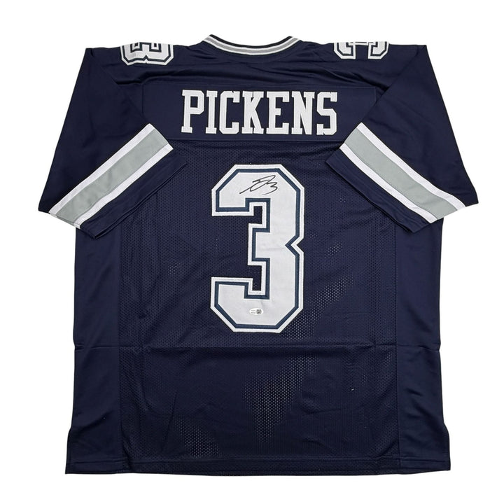 Autographed/Signed George Pickens Dallas Navy Blue Football Jersey JSA COA