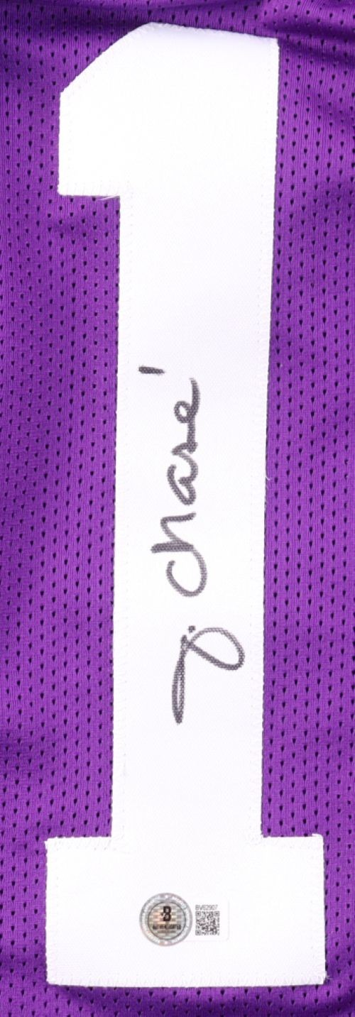 Ja'Marr Chase LSU Signed Purple Pro-Cut Football Jersey BAS