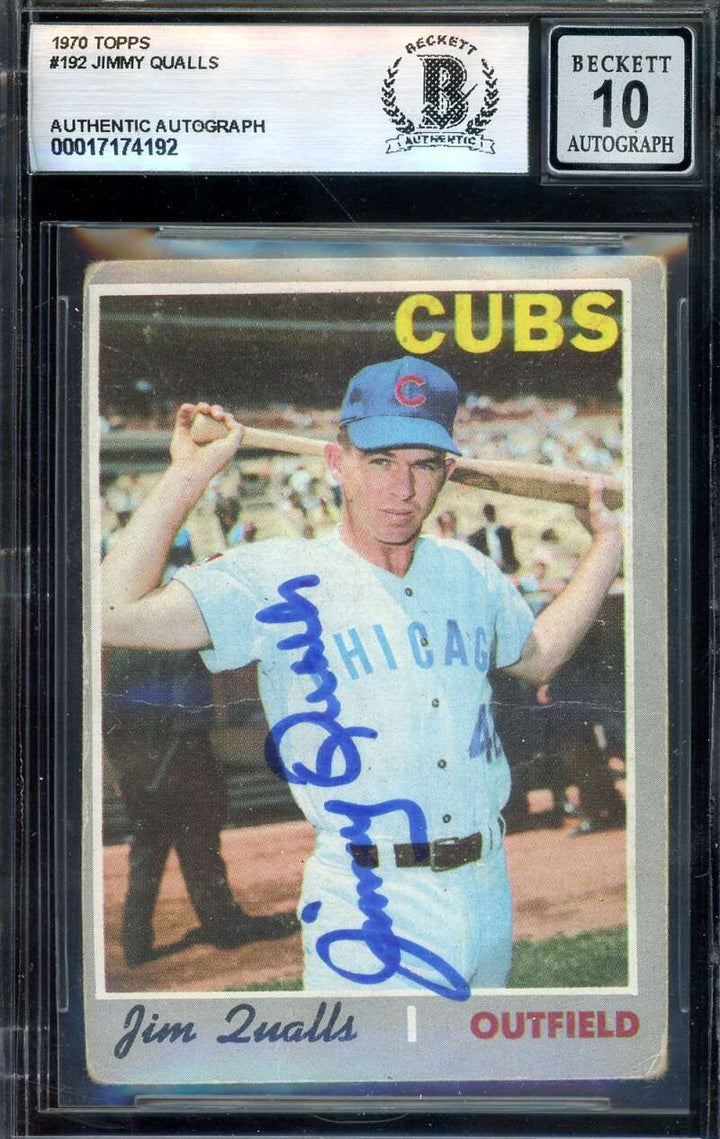 Jimmy Qualls Gem Mint 10 Beckett BAS Signed 1970 Topps Autograph