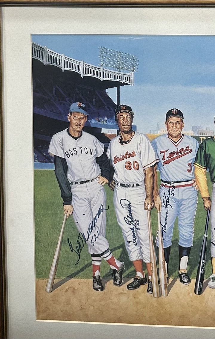 500 HR Signed Framed Poster Ron Lewis Mickey Mantle 11 HR Total Auto CBM COA HOF