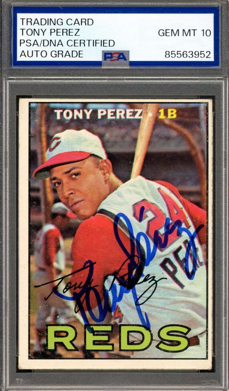 Tony Perez Gem Mint 10 PSA DNA Signed 1967 Topps Autograph