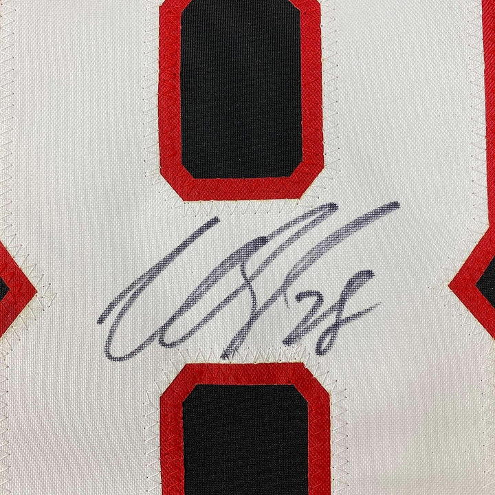 Framed Autographed/Signed Claude Giroux 33x42 Ottawa Black Jersey PSA COA