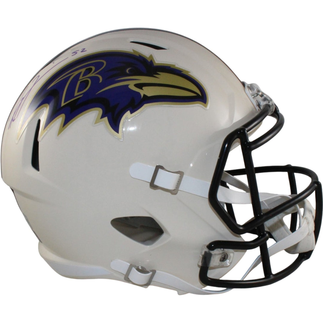 Ray Lewis Signed Baltimore Ravens F/S Retro Helmet Beckett Witnessed 57528