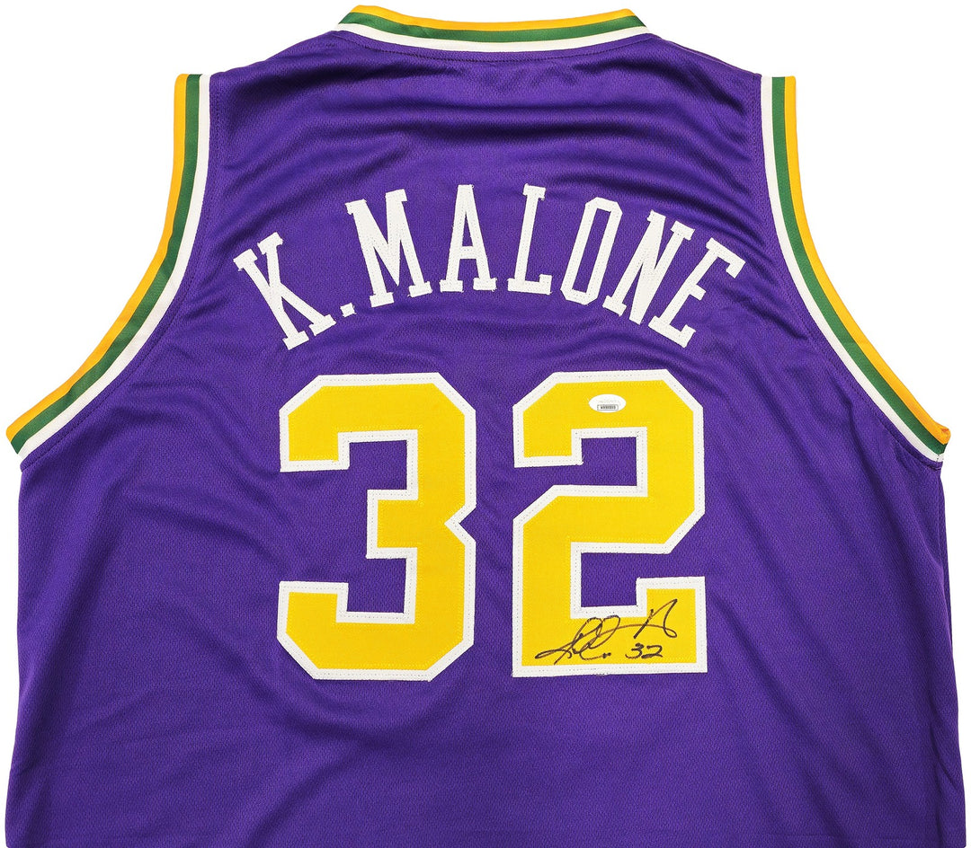 Utah Jazz Karl Malone Autographed Signed Purple Jersey JSA