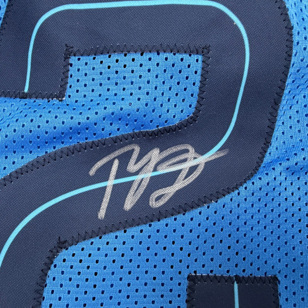 Autographed/Signed Ty Jerome Memphis Light Blue Basketball Jersey Beckett COA