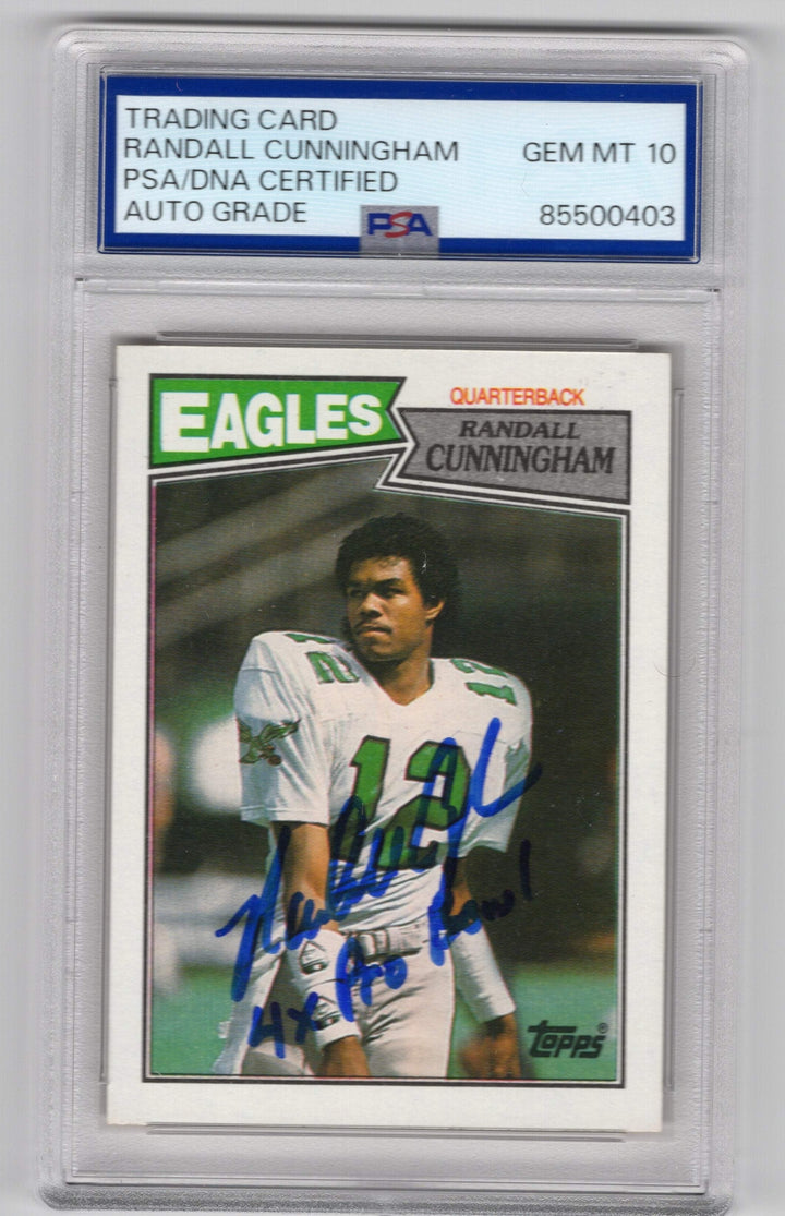 Randall Cunningham 1990 Fleer Autographed Card PSA Auto Grade 10 Card