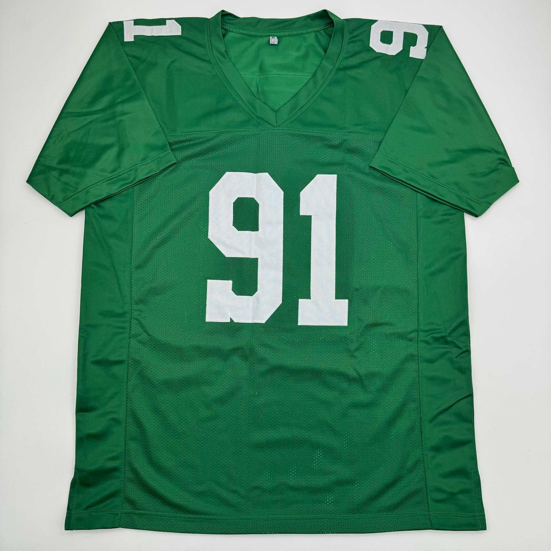 Autographed/Signed Fletcher Cox Philadelphia Kelly Green Jersey BAS COA