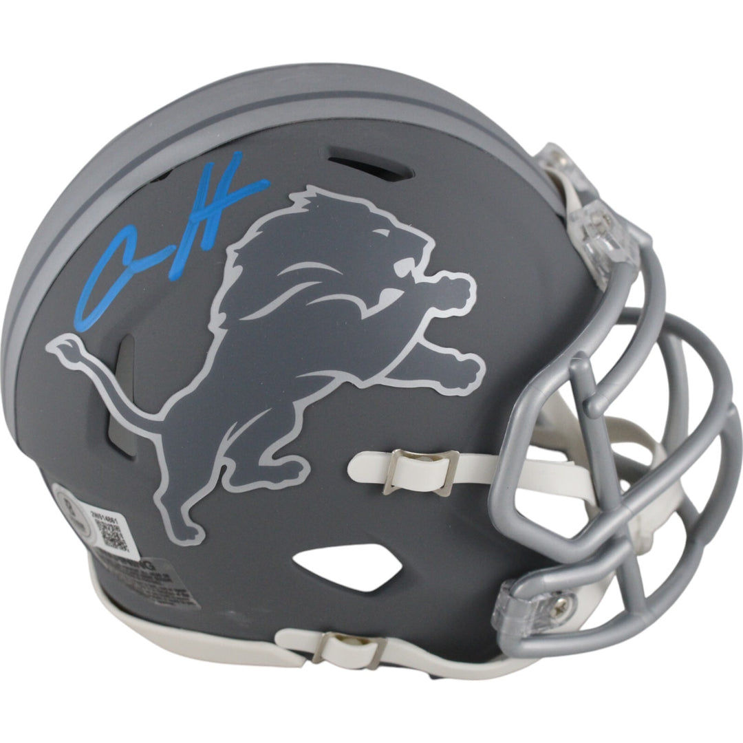 Aidan Hutchinson Autographed Detroit Lions Slate Mini Helmet Beckett 49116