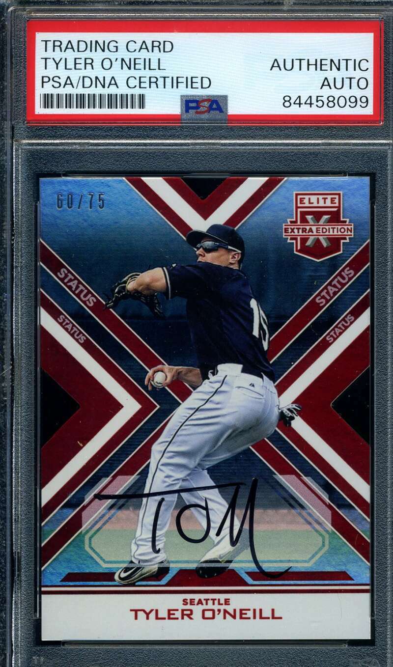 Tyler O`neill PSA DNA Coa Signed 2016 Panini Elite 60/75 Autograph