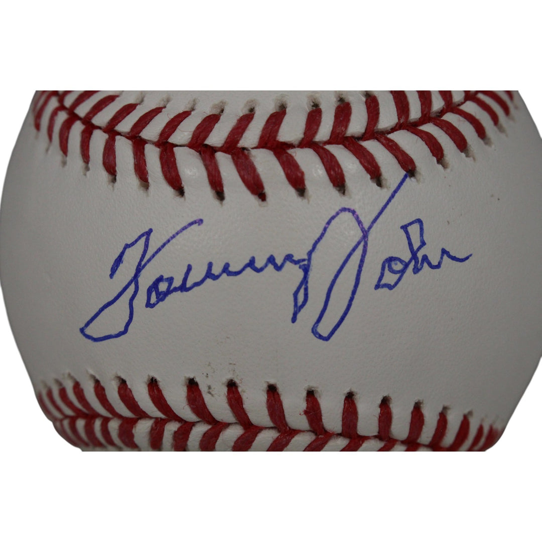 Tommy John Autographed/Signed New York Yankees OML Baseball Beckett 50120
