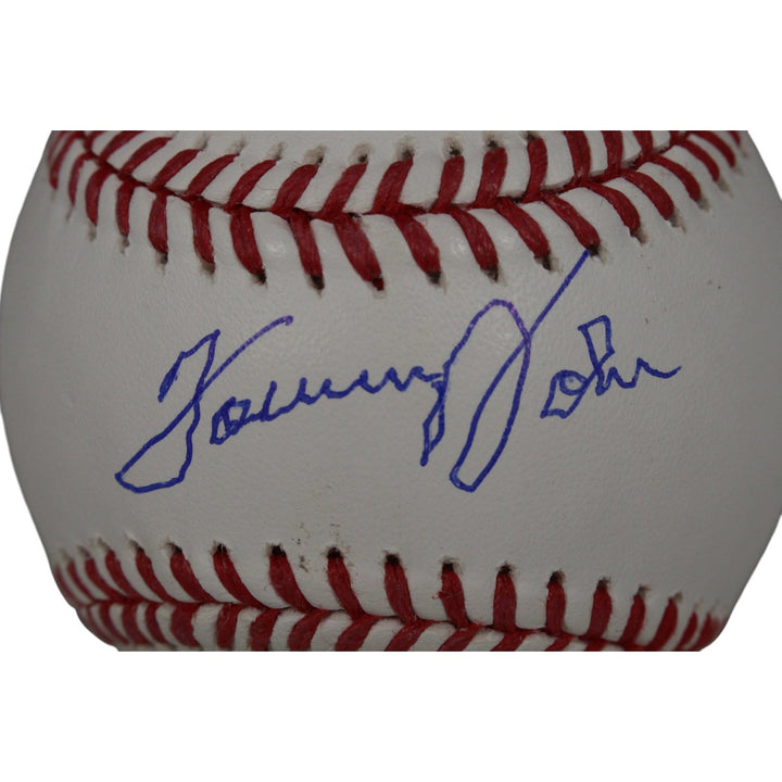 Tommy John Autographed/Signed New York Yankees OML Baseball Beckett 50120