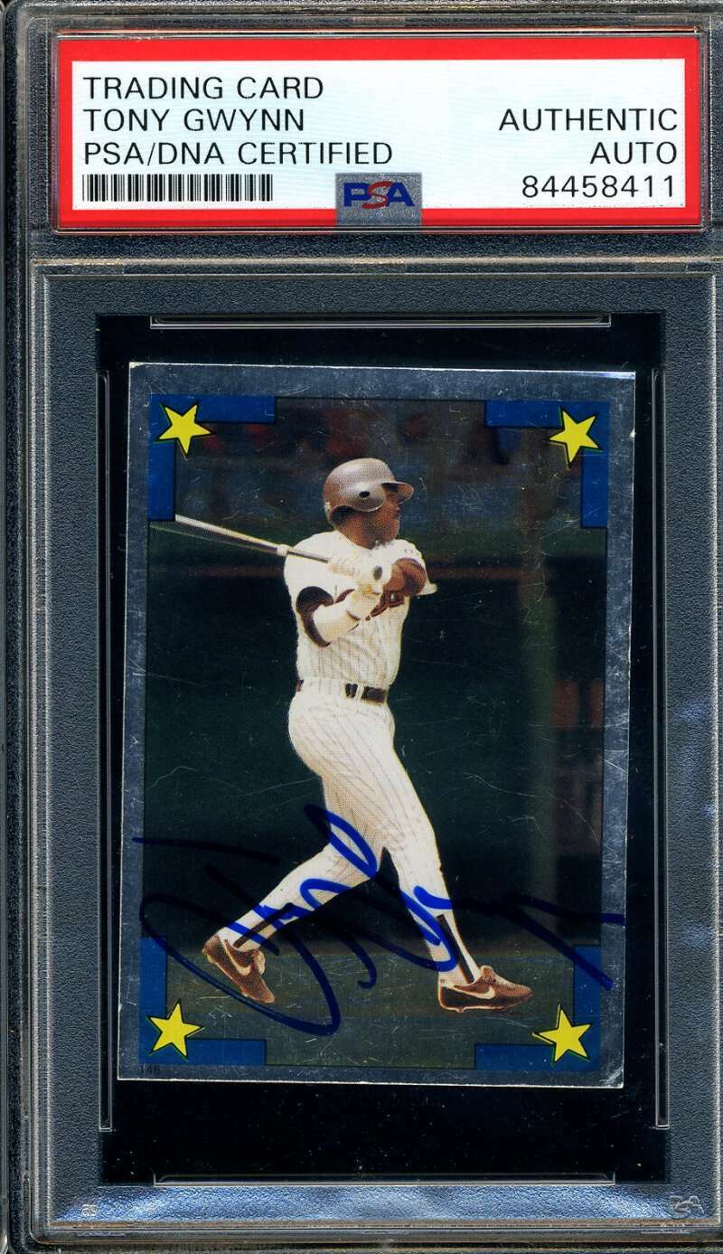 Tony Gwynn PSA DNA Coa Signed 1986 Topps Sticker Autograph