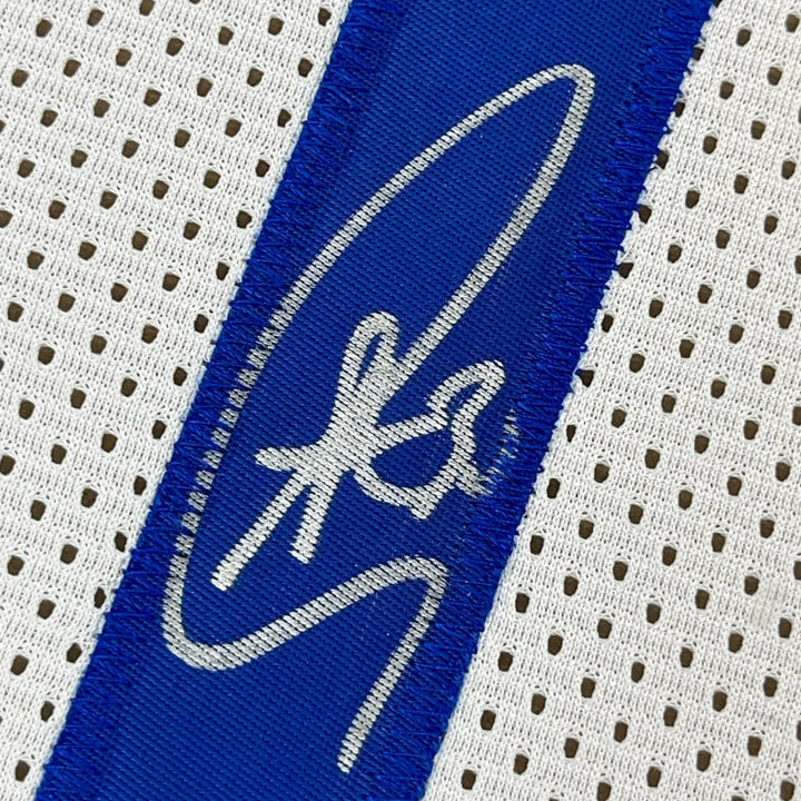 Framed Autographed/Signed Stephen Steph Curry 33x42 White Jersey JSA COA