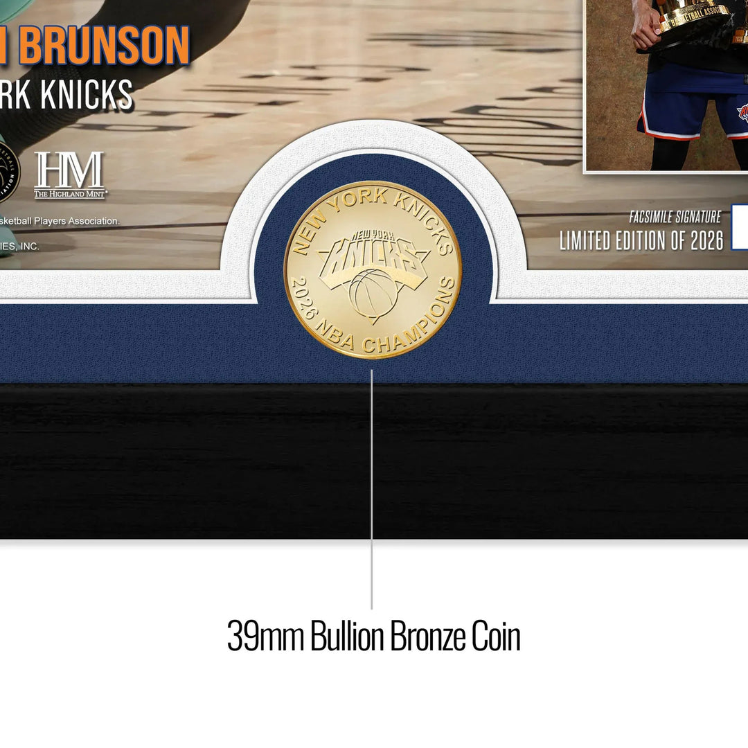 Jalen Brunson 2026 NBA Champions Trophy Bronze Coin Photo Mint
