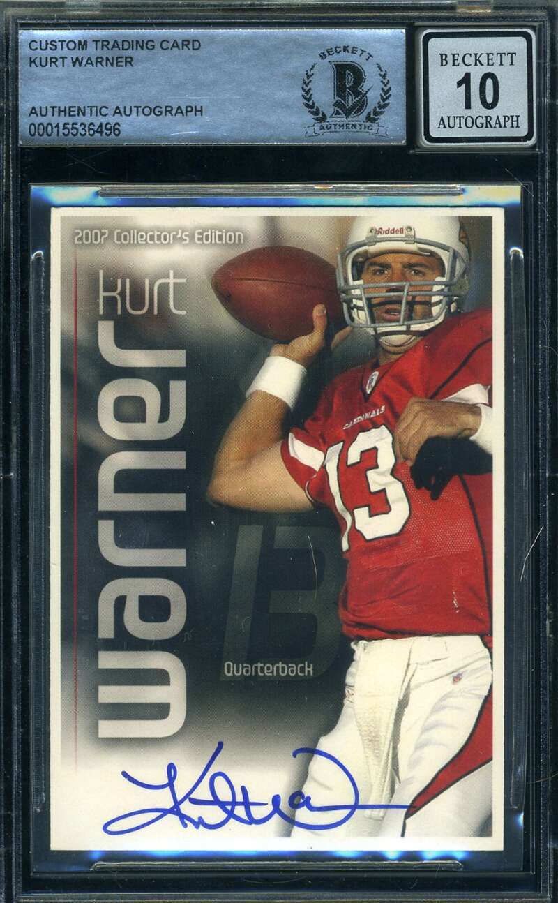 Kurt Warner Gem Mint 10 Beckett Signed 2007 Collector's Edition Autograph