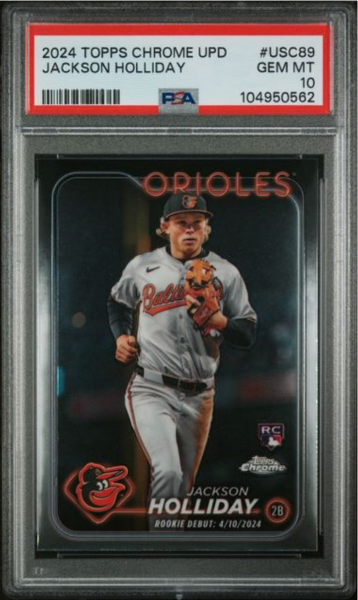 Graded 2024 Topps Chrome Update Jackson Holliday #USC89 Rookie RC Card PSA 10