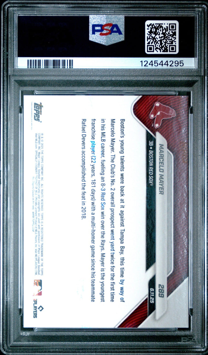 Graded 2025 Topps Now Marcelo Mayer #289 Rookie RC Card PSA 10 Gem Mint