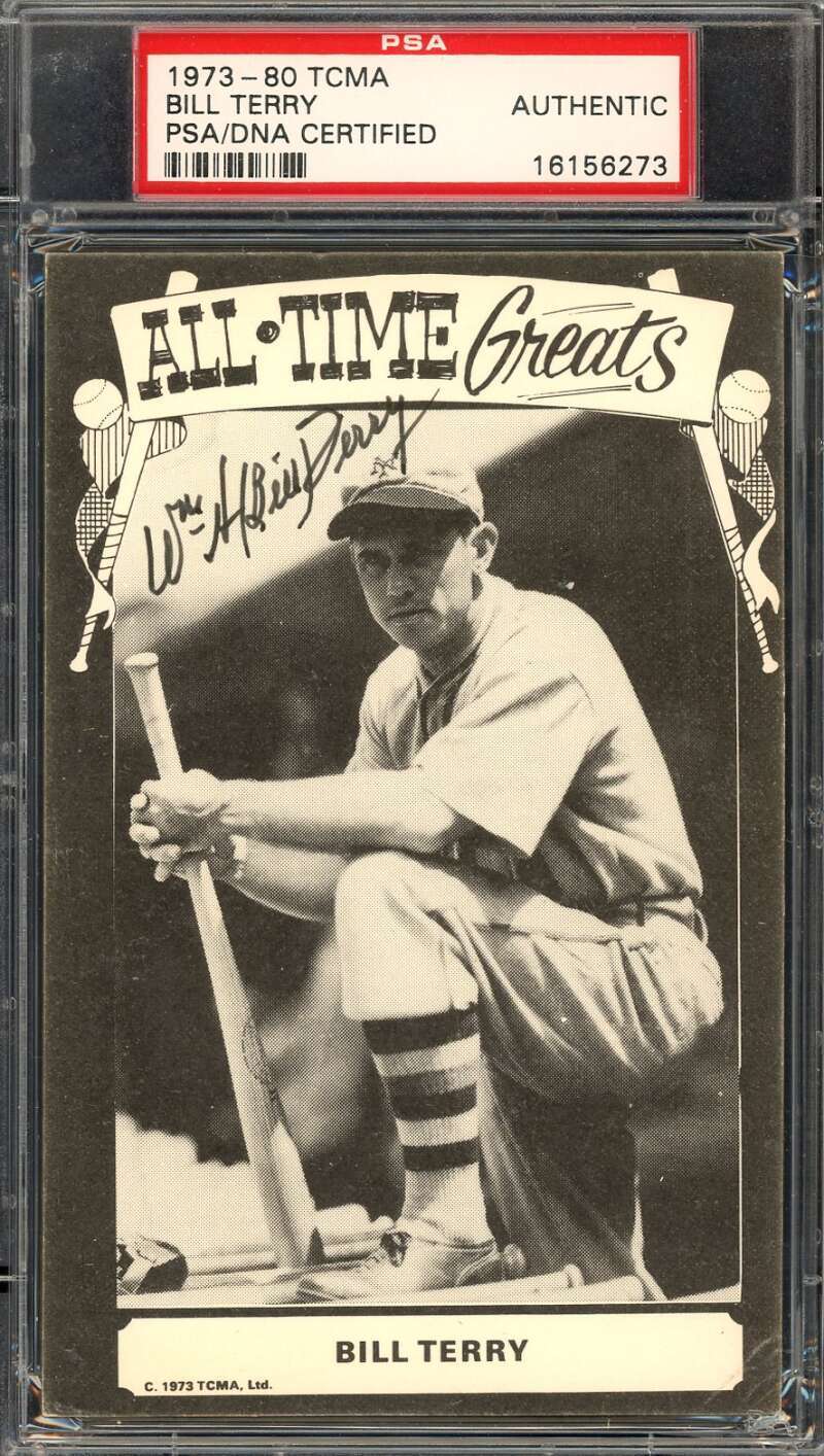 Bill Terry PSA DNA Signed 1973-80 TCMA All Time Greats Autographed