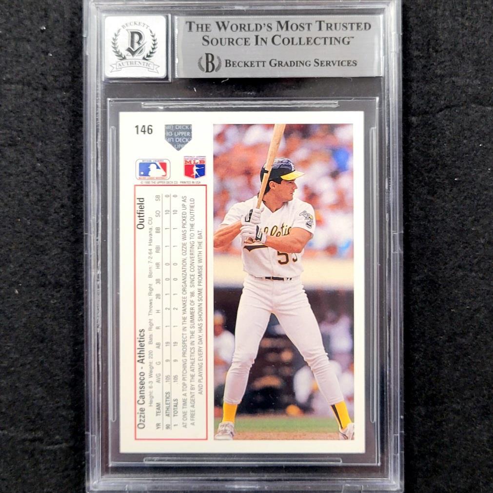 Jose Canseco / Ozzie Canseco signed 1991 Upper Deck UD #146 card ~ BAS 10 auto